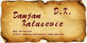 Damjan Kalušević vizit kartica